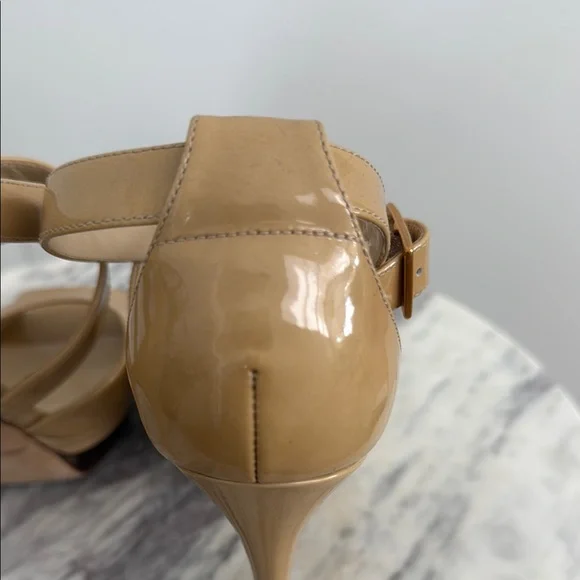 Jimmy Choo Tan Patent Leather Heels - Picture 6 of 11